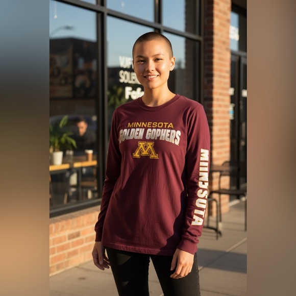 Fanatics Maroon and Gold Long Sleeve Tee Minnesota Golden Gophers small - Picture 1 of 8